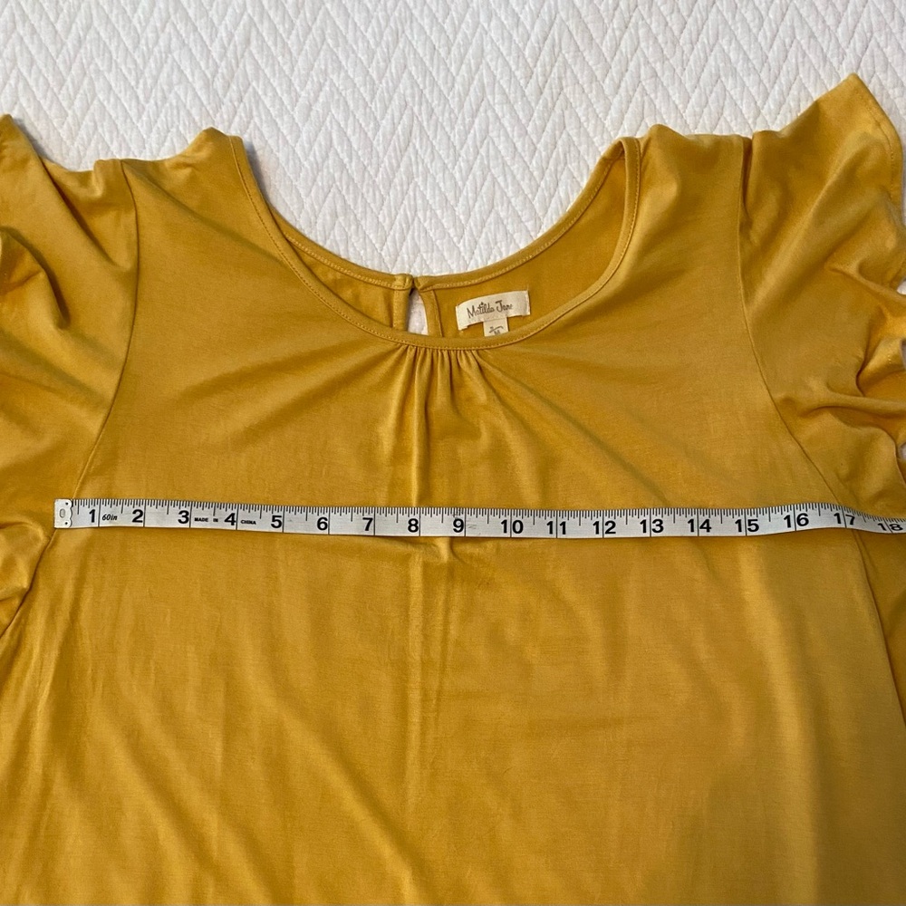 Mustard Yellow Ruffled Sleeve Top - Picture 2 of 4